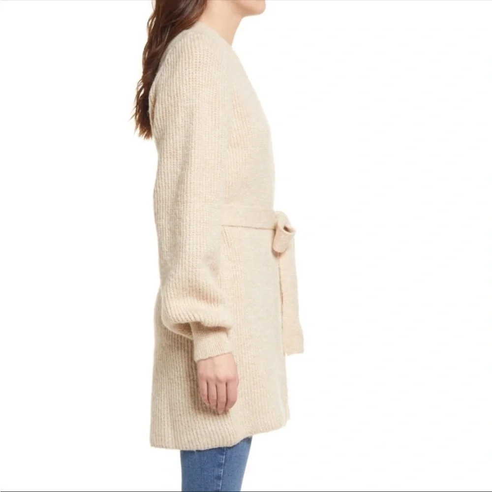 TOPSHOP Stone SWEATER KNIT Belted
BLOUSON SLEEVE Chunky CARDIGAN - Picture 2 of 8